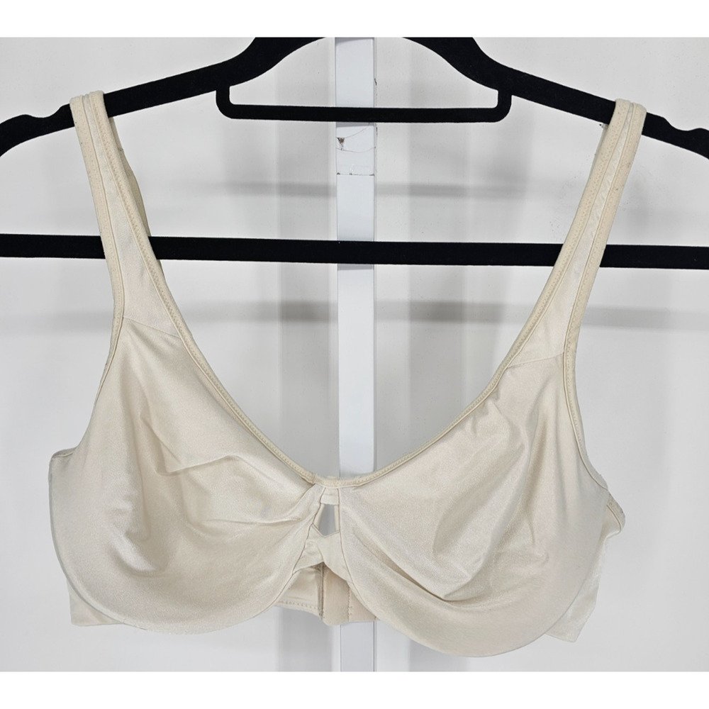 Lilyette Womens Sz 38C Unlined T Shirt Bra Nylon Cream Ivory